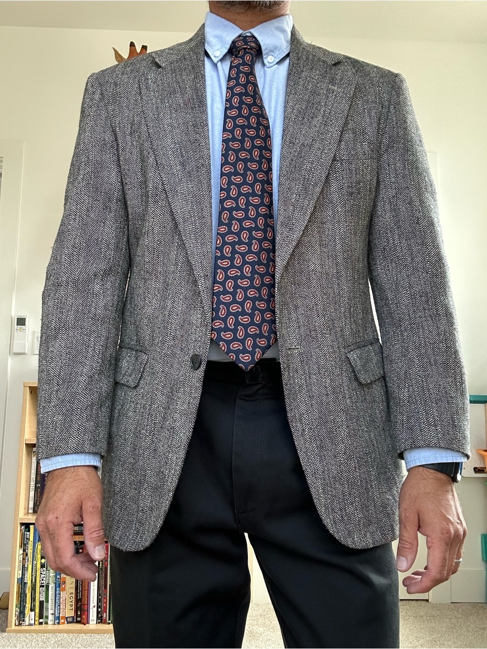 Towncraft gray tweed wool blazer